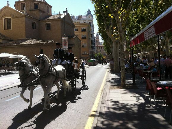 Carruajes de época llenaron hoy la ciudad de Murcia de colorido